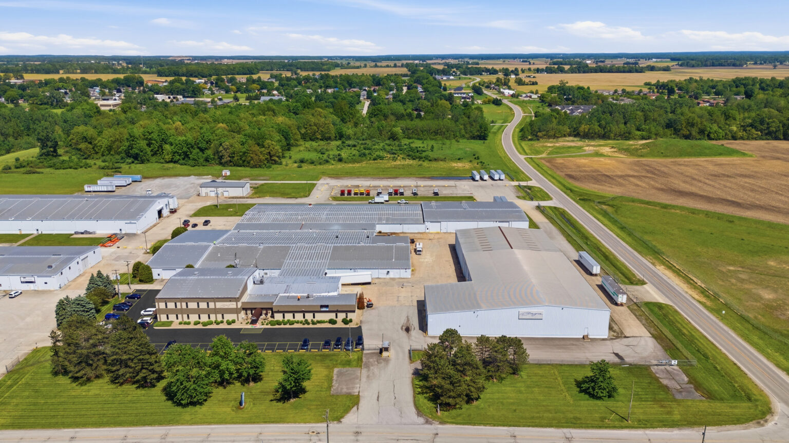 South side of Baja Industrial Center with truck access and yard